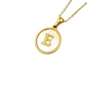 Letter “E” Initial Pendant 18k Gold Plated Real Mother Pearl A, B, C, D,…